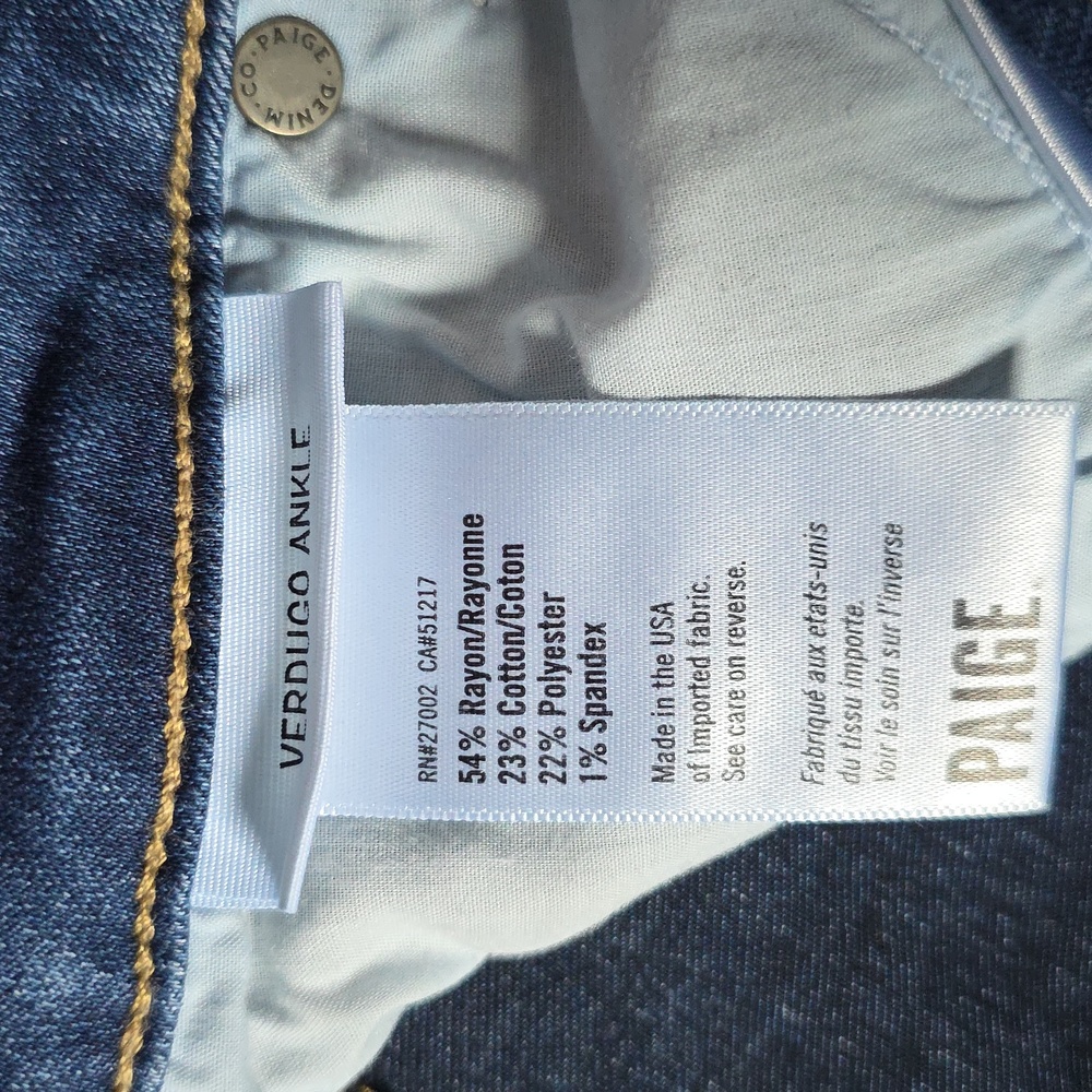 PAIGE Women's Size 25 Verdugo Ankle Skinny Denim Jeans‎ - Picture 3 of 6